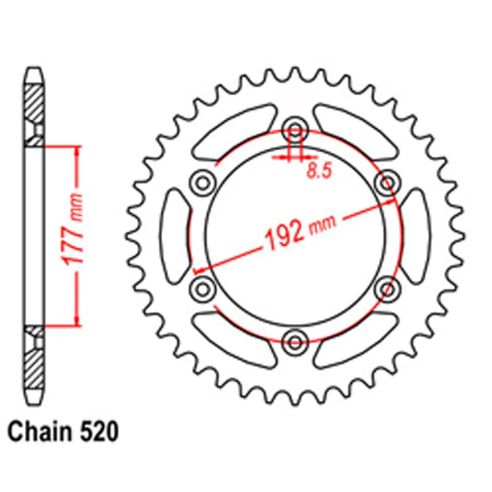 Rear Sprocket - Steel 48T 520P 1