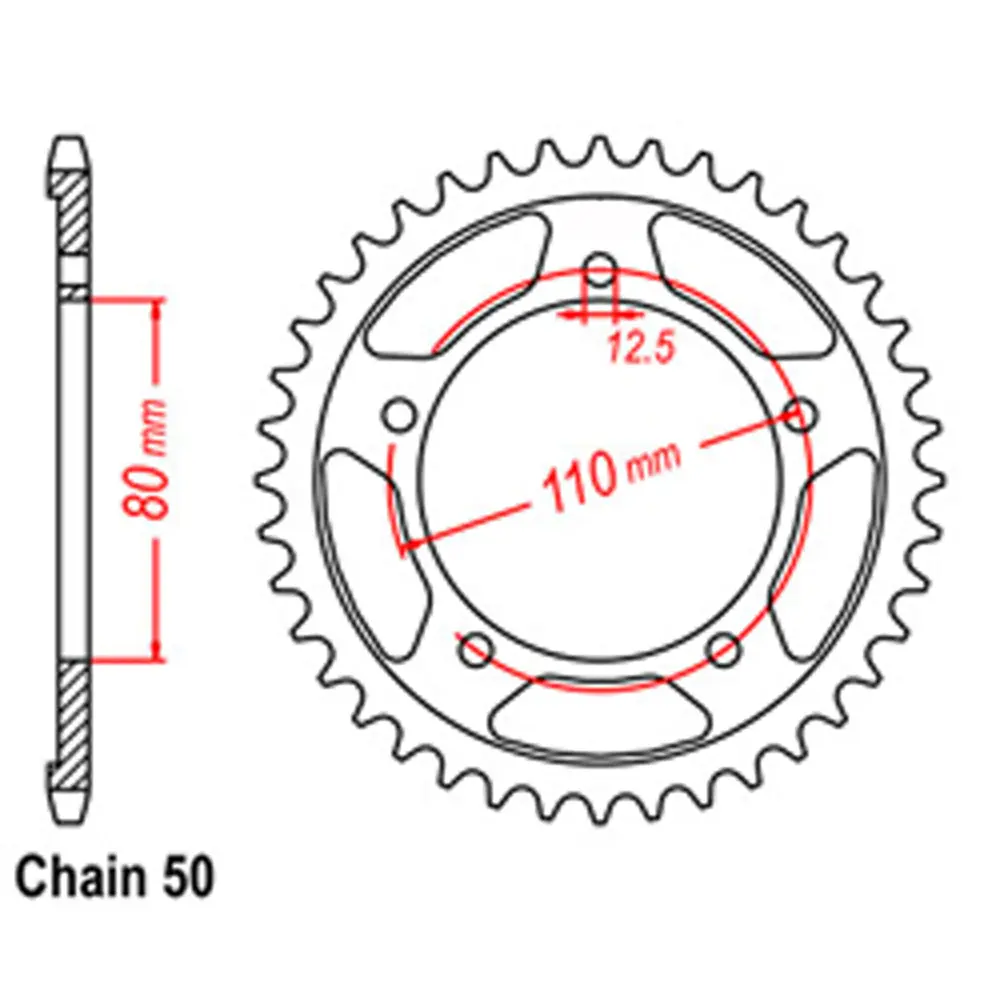 Rear Sprocket - Steel 42T 530P 1