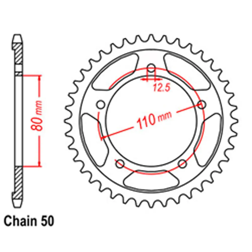 Rear Sprocket - Steel 48T 530P 1