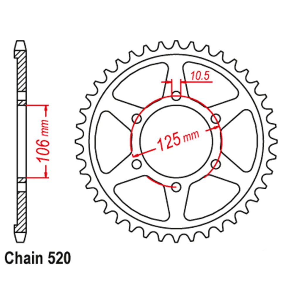 Rear Sprocket - Steel 41T 520P 1