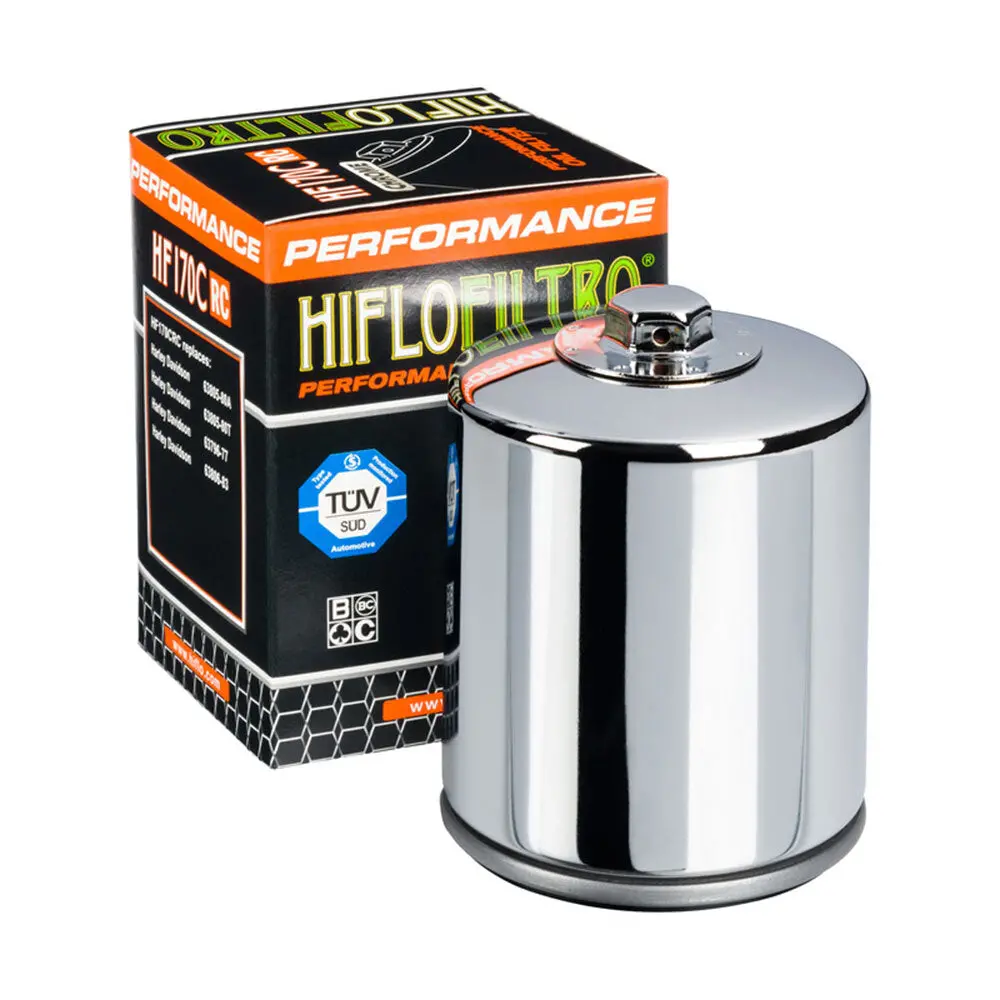 Hiflofiltro - Oil Filter Hf170crc Chrome (With Nut)  Ctn50 1