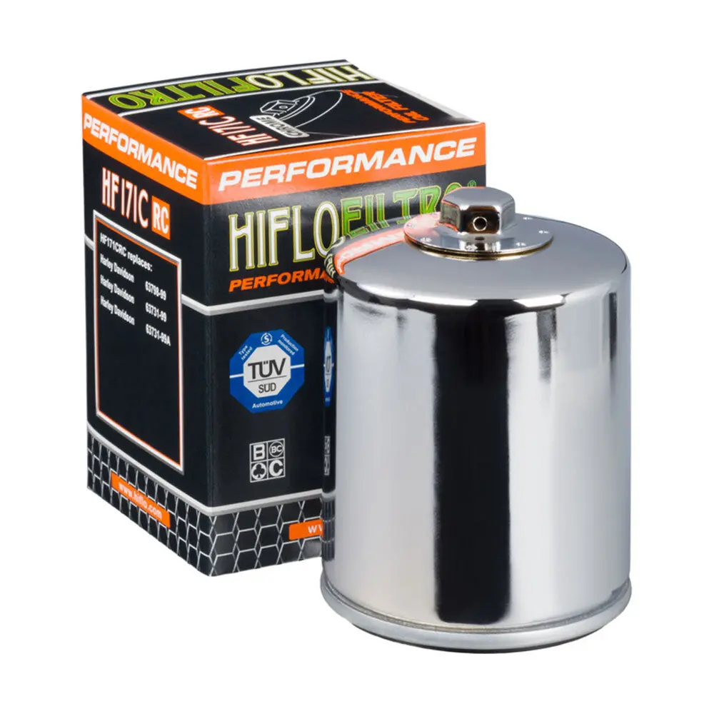 Hiflofiltro - Oil Filter Hf171crc Chrome (With Nut) Ctn50 1