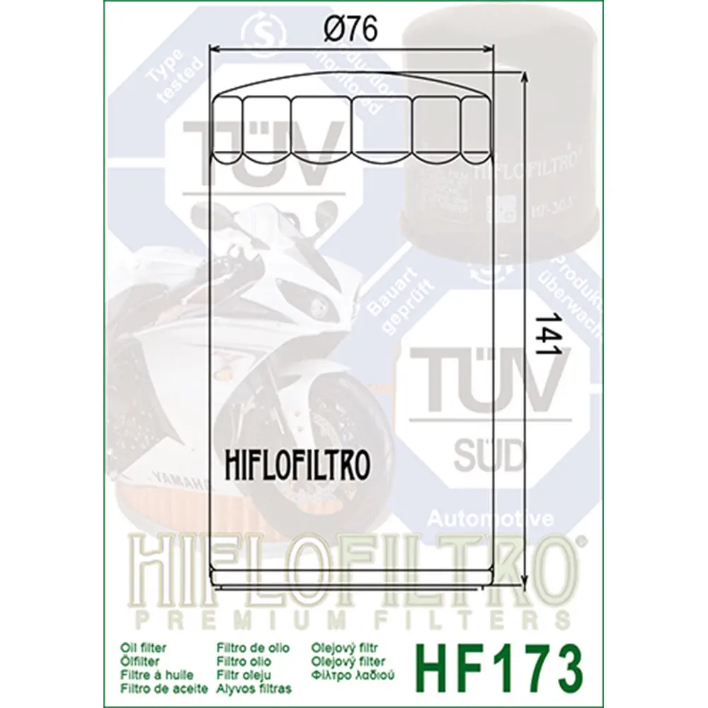 Hiflofiltro - Oil Filter Hf173c Chrome Ctn50 2