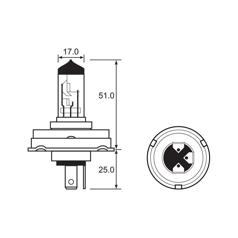 Bulb - Halogen 12V 35/35W - H4 - P45t-41 1