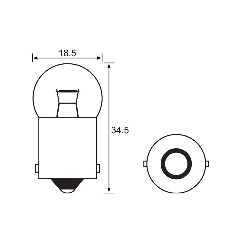 Bulb - Indicator 12V 23W - Ba15s - A1947 (Min 10 Buy) 1