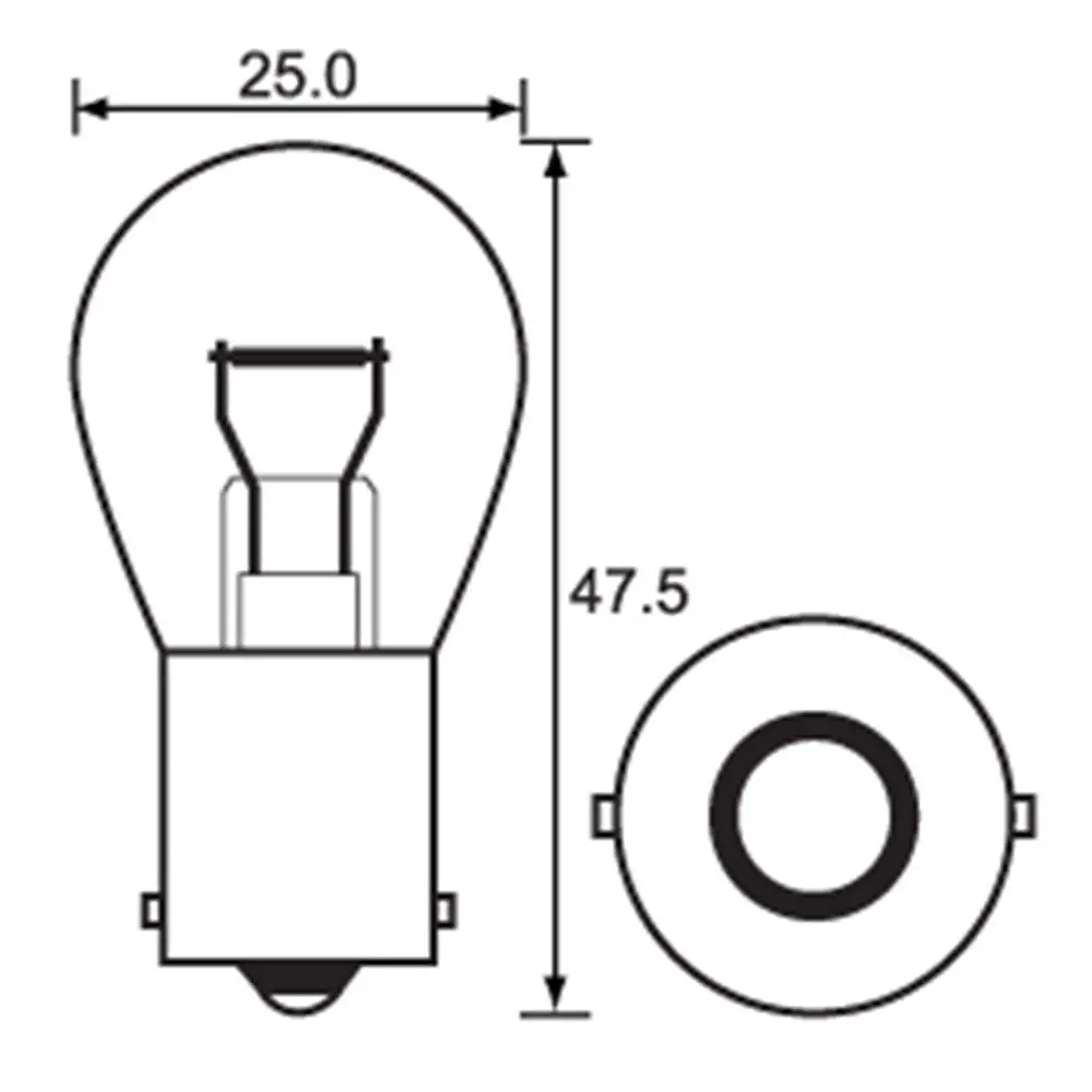 Bulb - Indicator 12V 18W - Ba15s - A2444 (Min 10 Buy) 1