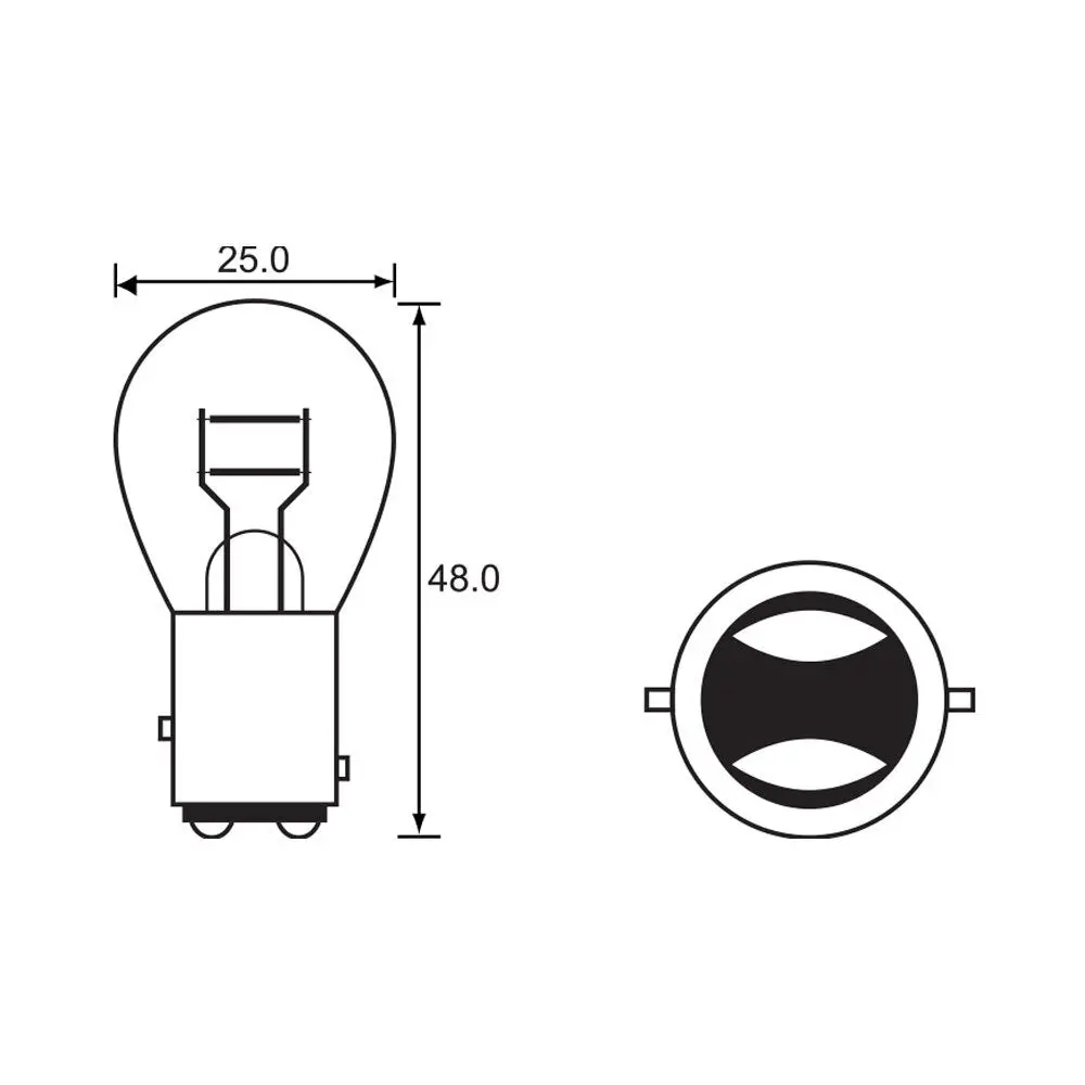 Bulb - Stop Tail 6V 10/3W - Bay15d - A2620 (Min 10 Buy) 1