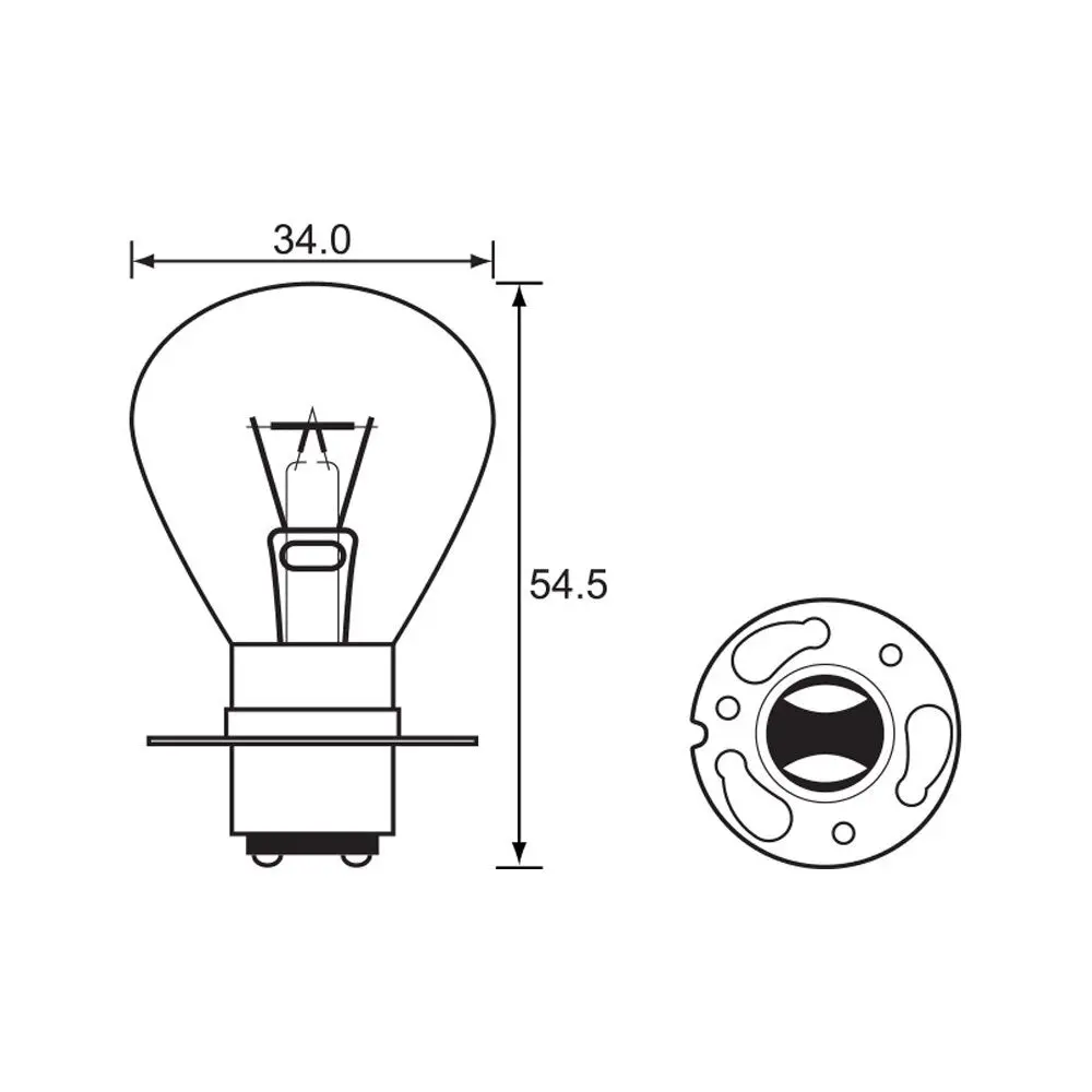 Bulb - Headlight 6V 25/25W - P15d - A3222 (Min 10 Buy) 1