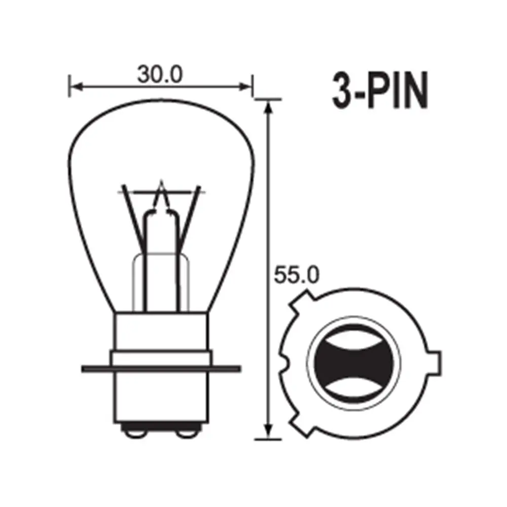 Bulb - Headlight 6V 35/35W - P15d-3 - A4322 (Min 10 Buy) 1