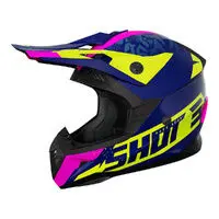 Shot Pulse Kids Helmet Airfit Blue/Neon Yel/Pink 1