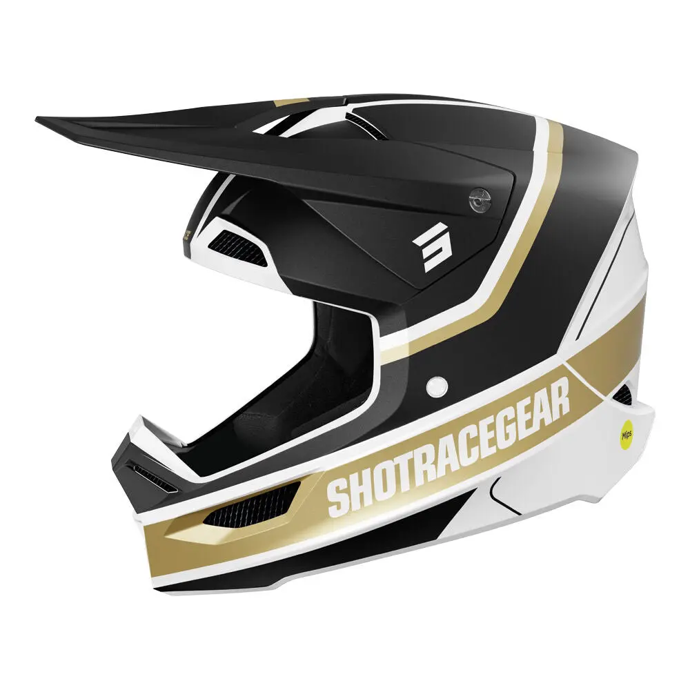 Shot Race Mythic Helmet Black/Gold Matt Xl 1