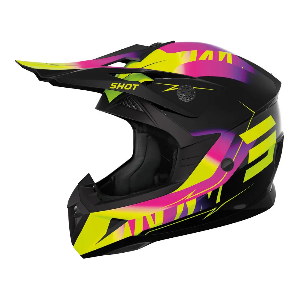 Shot Pulse X-Treme Kid Helmet Pink/Neon Yellow Glossy M 1