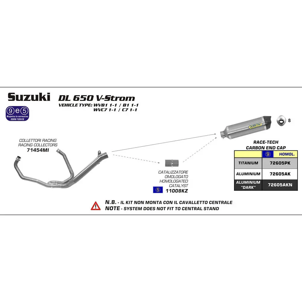 Spc - Arrow 72605Akn [Rac]: R-T Alum Drk W Cbn E/C - Su Dl650 04>16   [1 1
