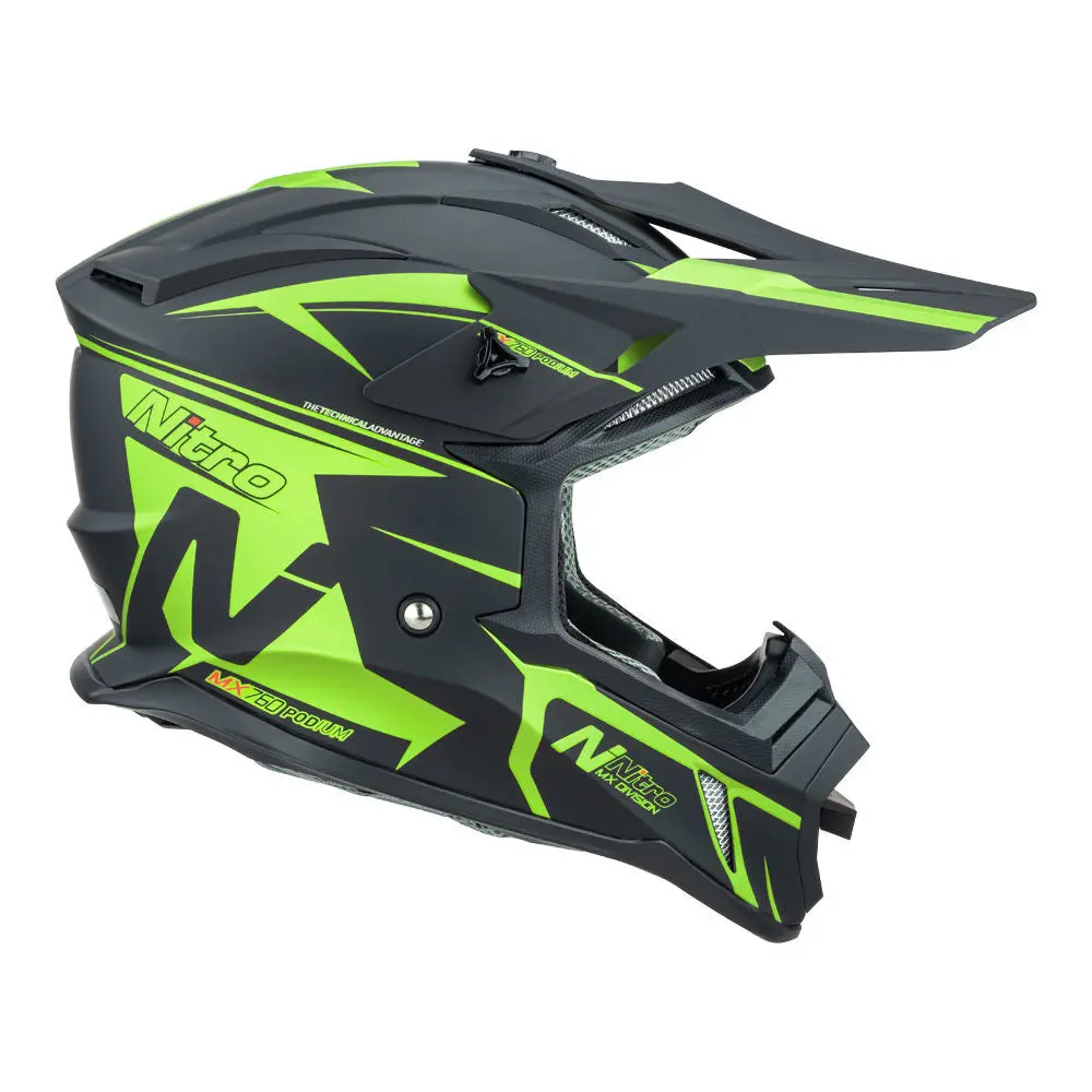 Nitro Mx760 Podium Satin Blk/Fluro Green S 1