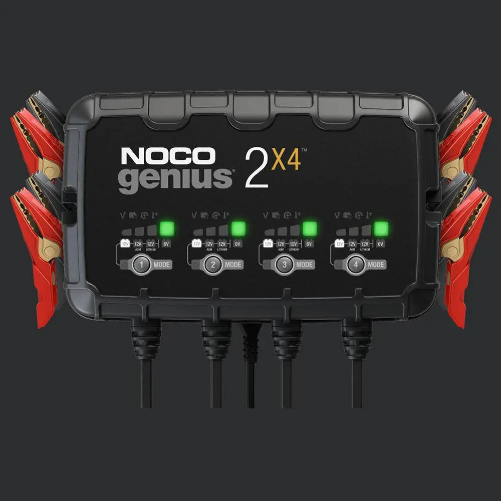Noco Genius 2X4 : Bank Charger - 6/12V 2A X 4 [Ea]  Cn2 1