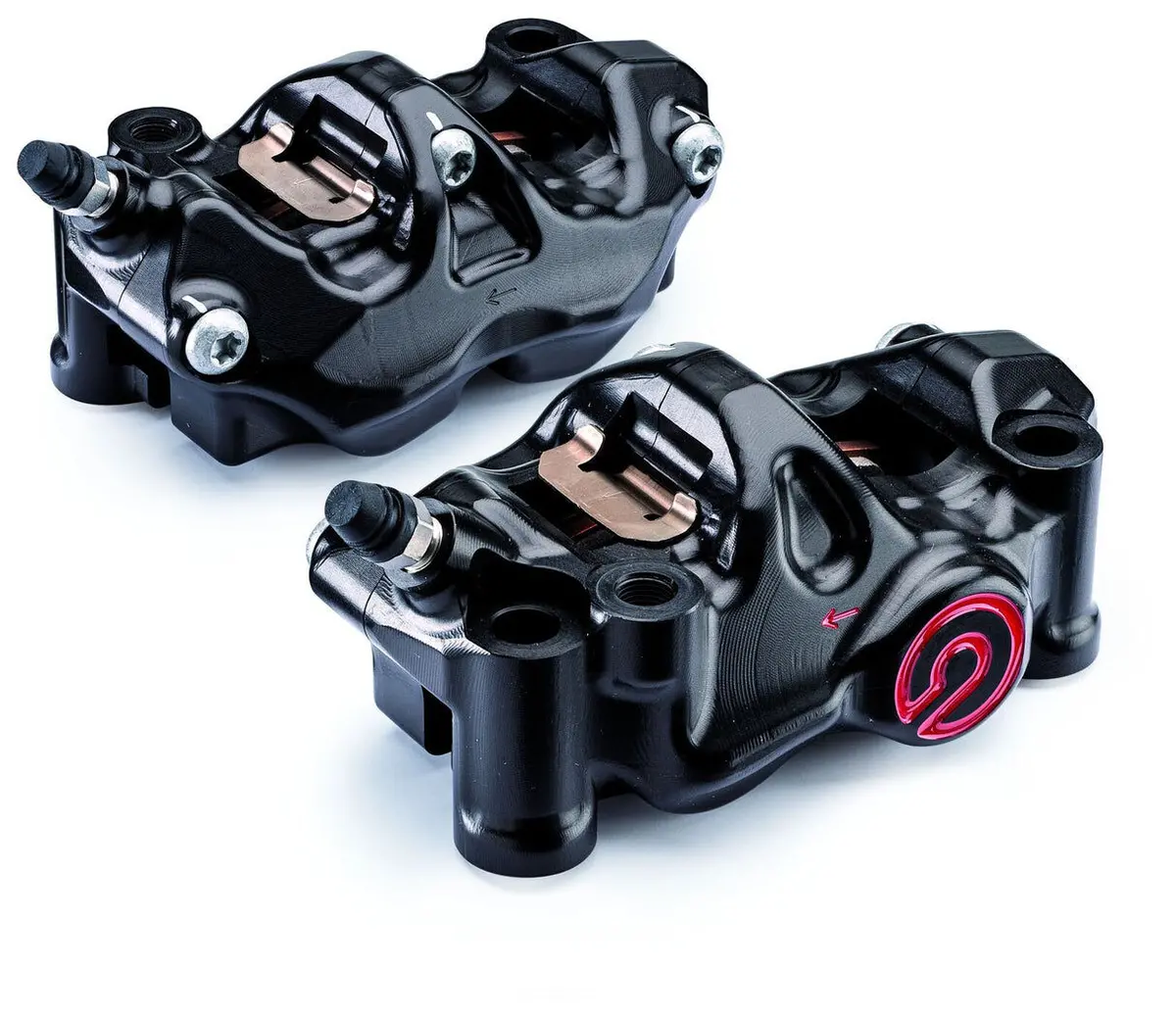 Brembo Set .484 P4 Radial Calipers Left + Right W/Pads (Not Recommended For Abs) Black For Most Kawasaki Models 1