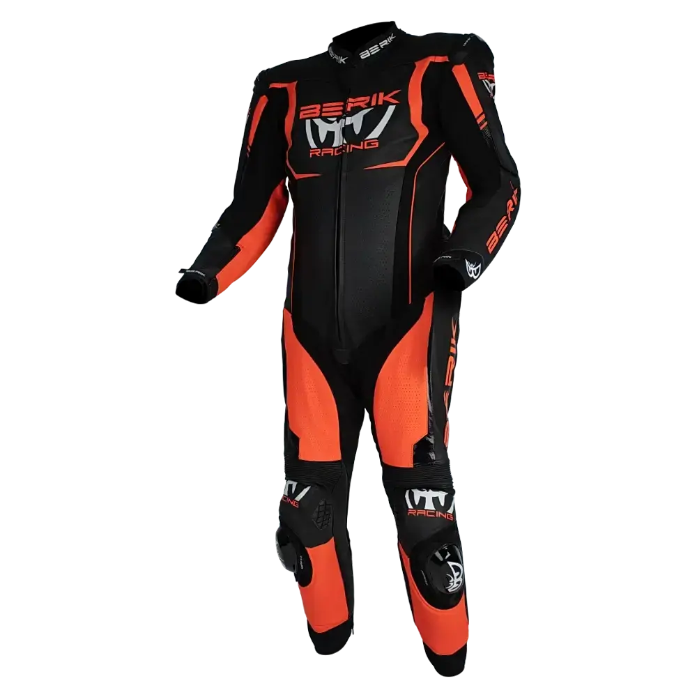 Berik Mugello One-Piece Leather Race Suit - Black/Red 1