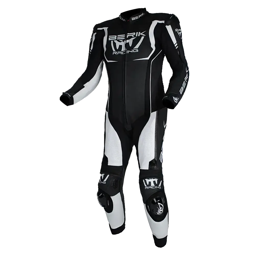 Berik Mugello One-Piece Leather Race Suit - Black/White 1
