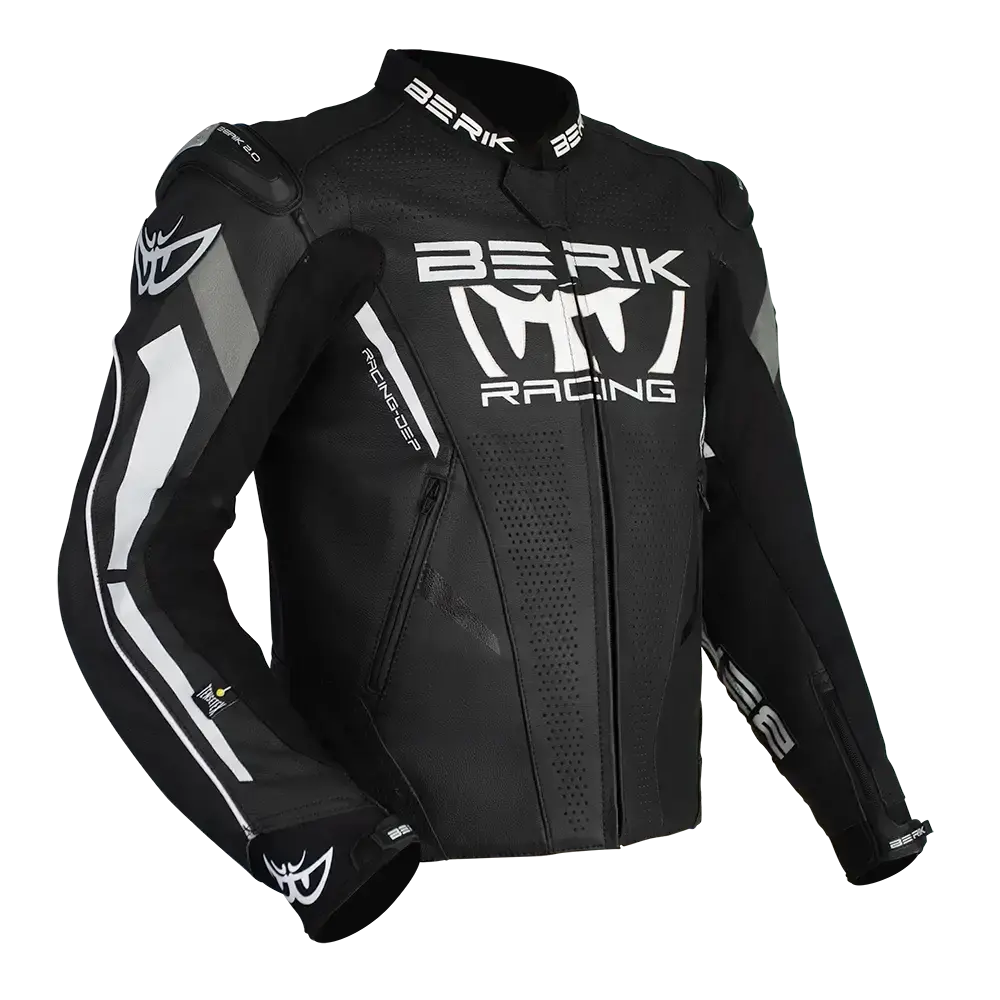 Berik Apex Leather Jacket - Black/White 1
