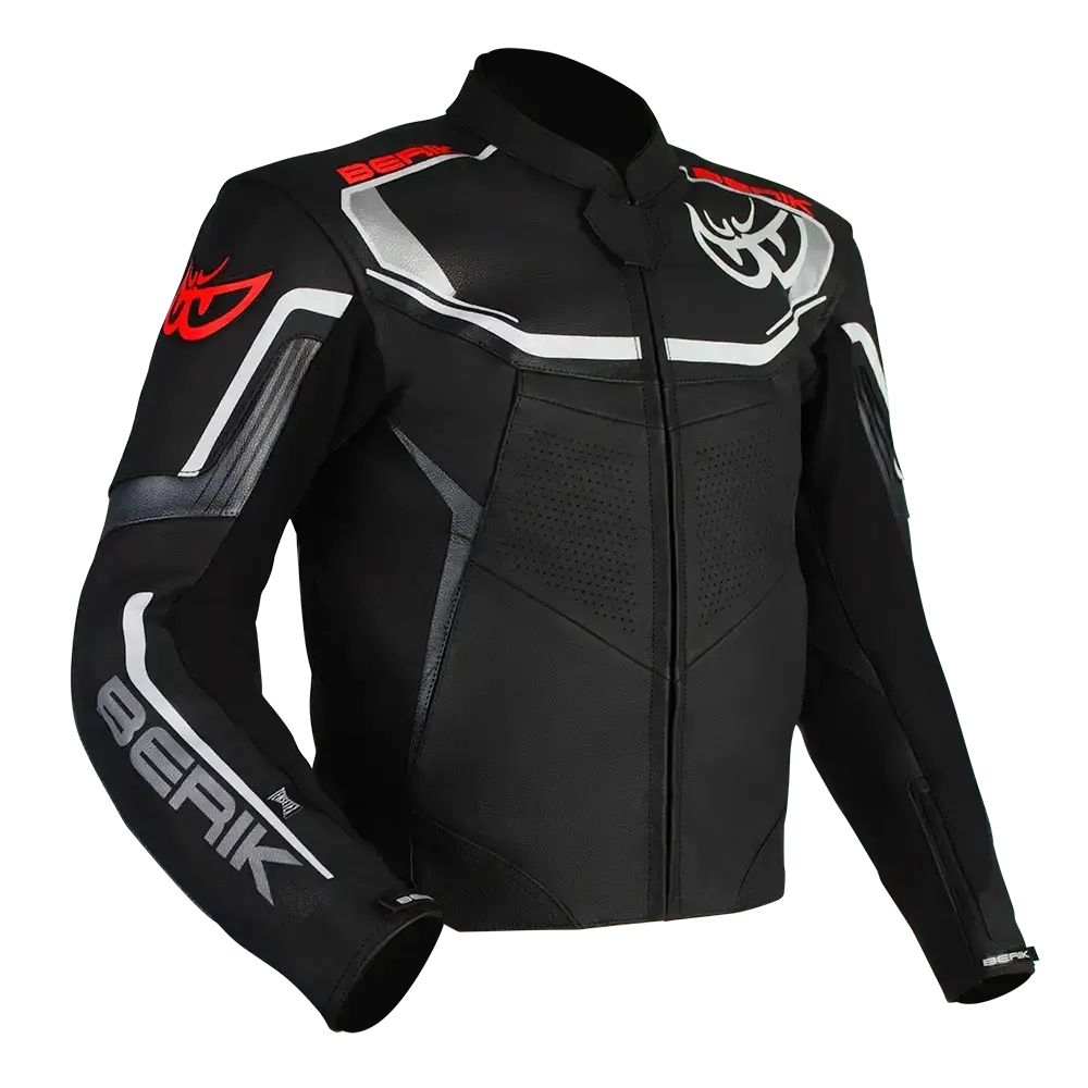 Berik Strada Leather Jacket - Black/White 1