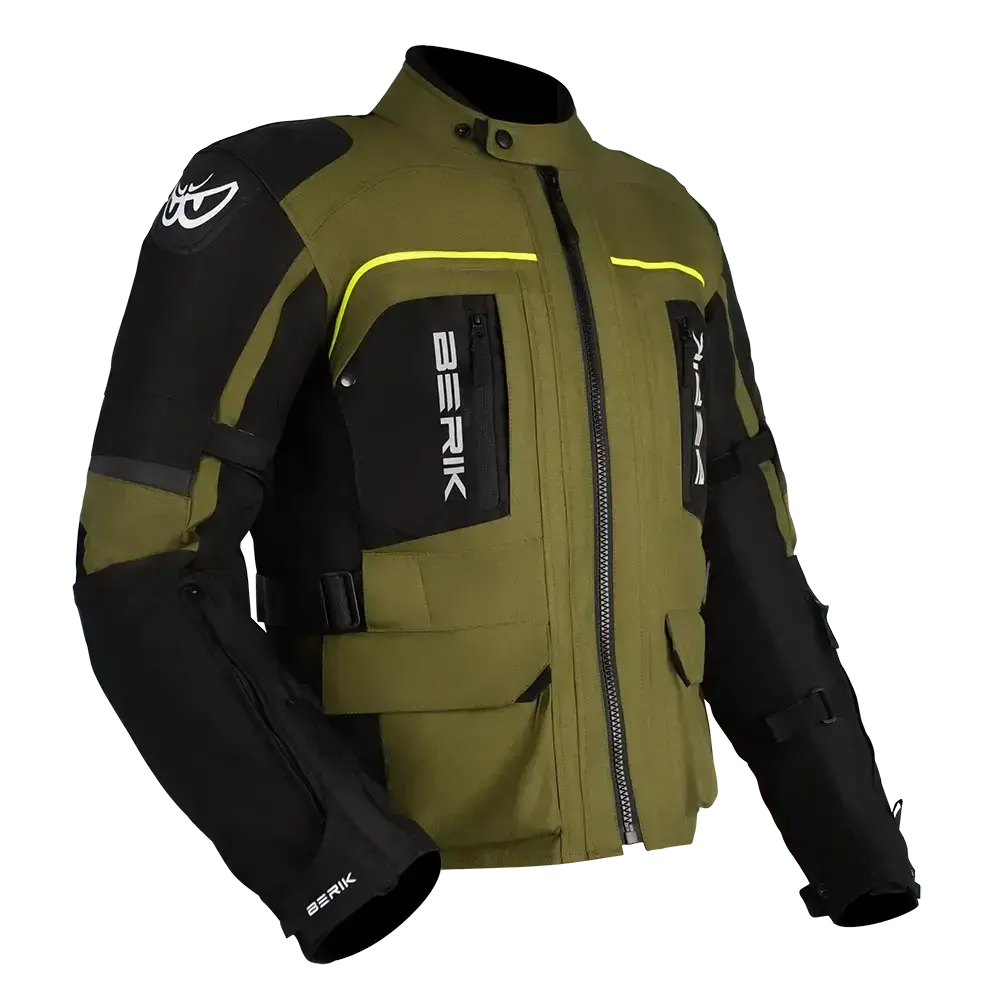 Berik Transformer Motorcycle Jacket - Black/Green 1