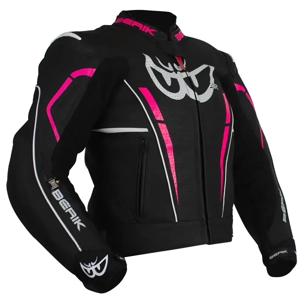 Berik Valentina Ladies Leather Jacket - Black/Pink 1