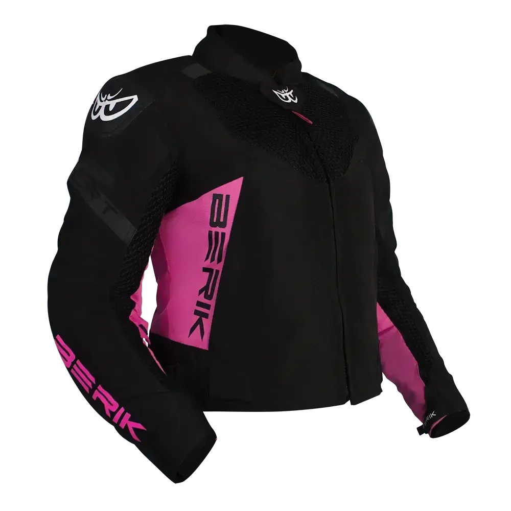 Berik 4 Seasons Motorcycle Jacket - Black/Pink 1
