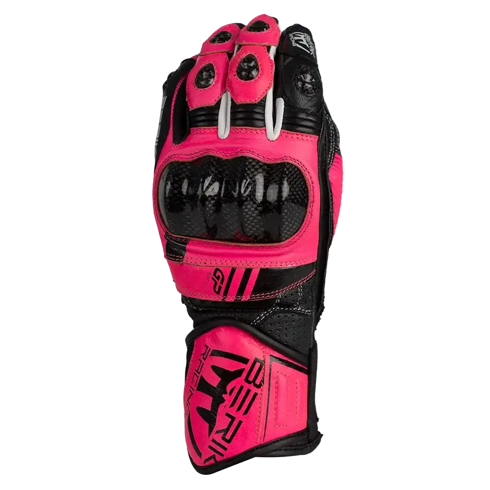 Berik Trax Leather Gloves - Black/Pink 1
