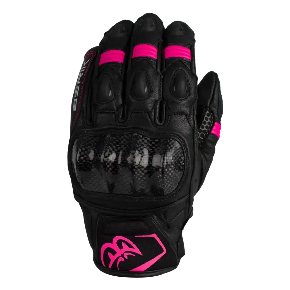 Berik Sp2 Carbon Leather Gloves - Black/Pink 1