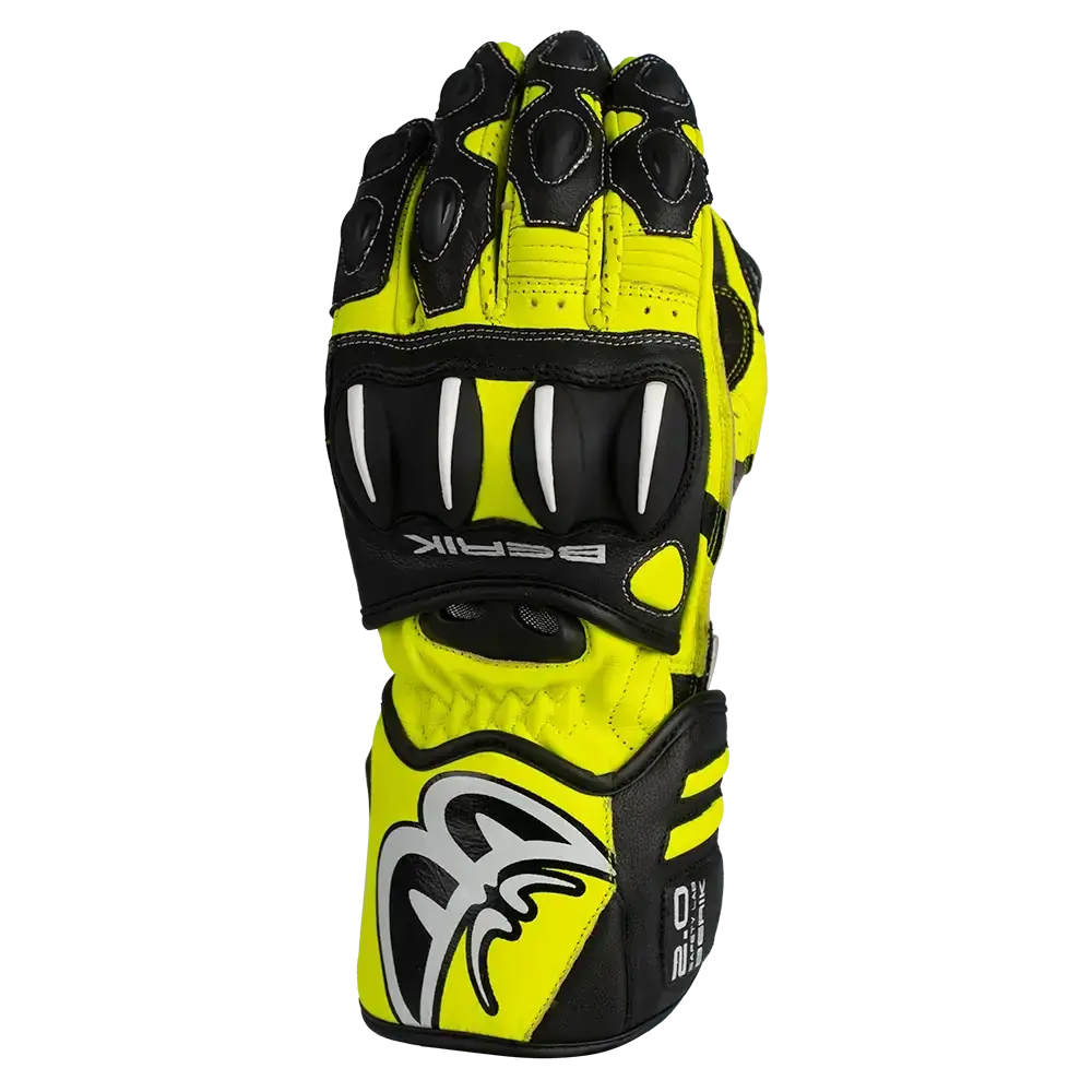Berik Trax Leather Gloves - Black/Hi-Viz 1