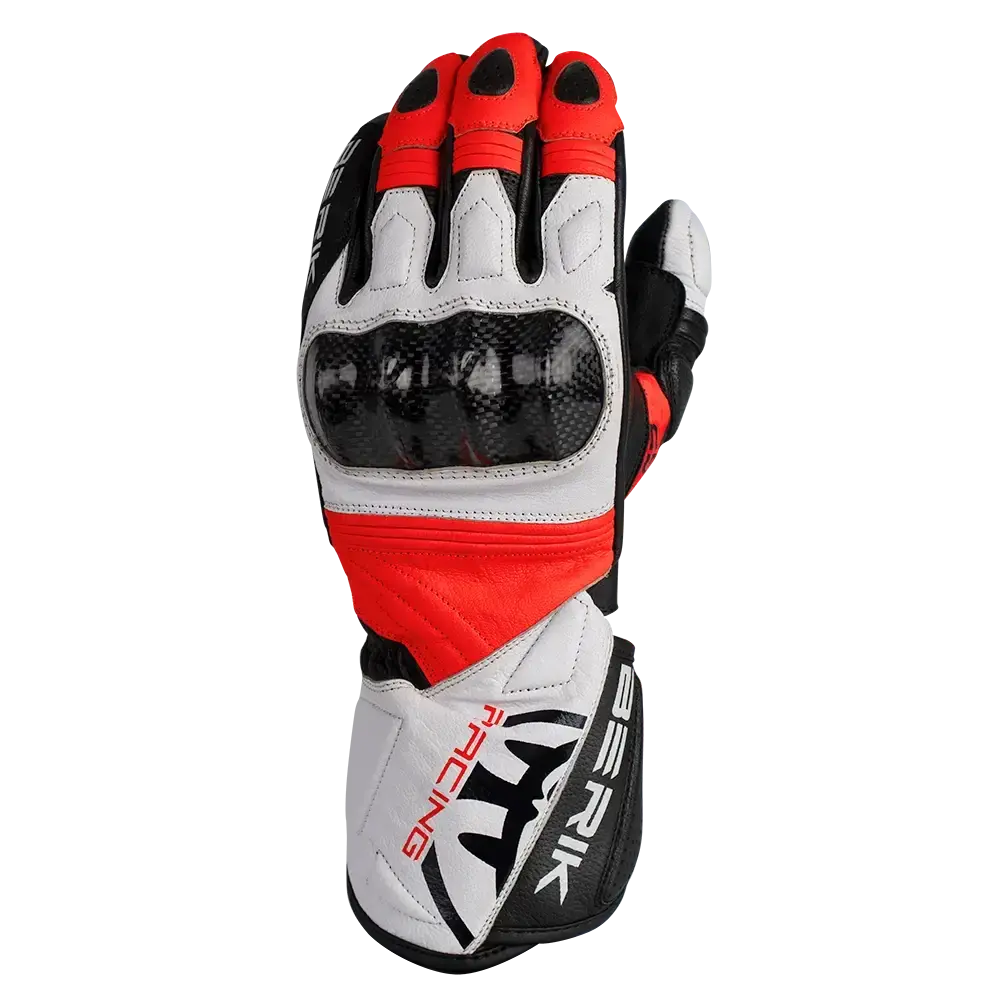 Berik Sp1 Carbon Leather Gloves - Black/Red/White 1