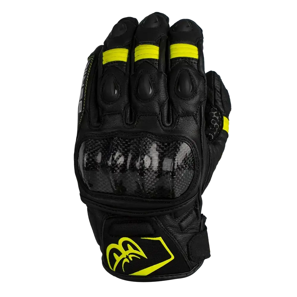Berik Sp2 Carbon Leather Gloves - Black/Hi-Viz 1