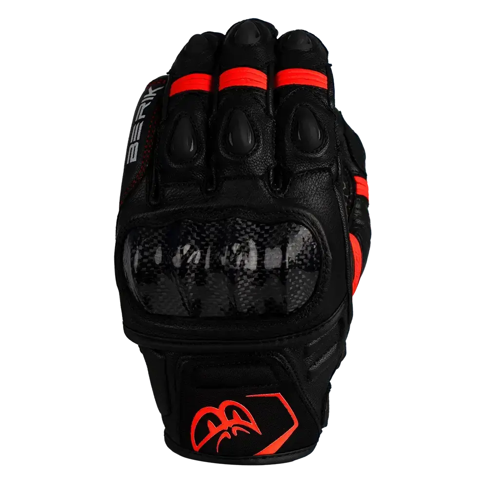 Berik Sp2 Carbon Leather Gloves - Black/Red 1
