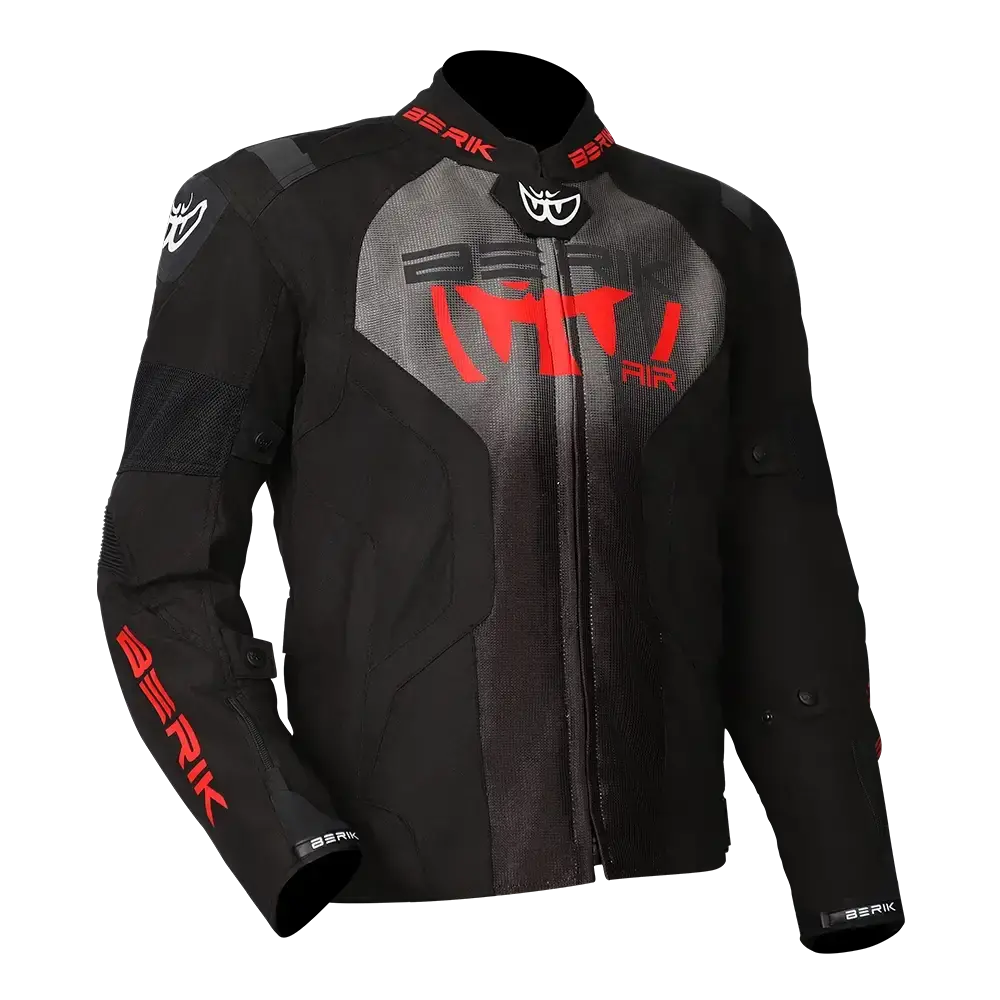 Berik Imola Summer Motorcycle Jacket - Black/Grey/Red 1
