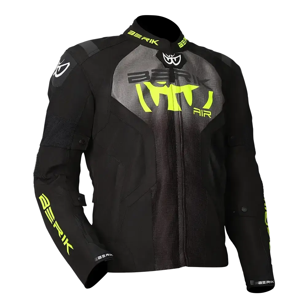 Berik Imola Summer Motorcycle Jacket - Black/Grey/Fluro 1