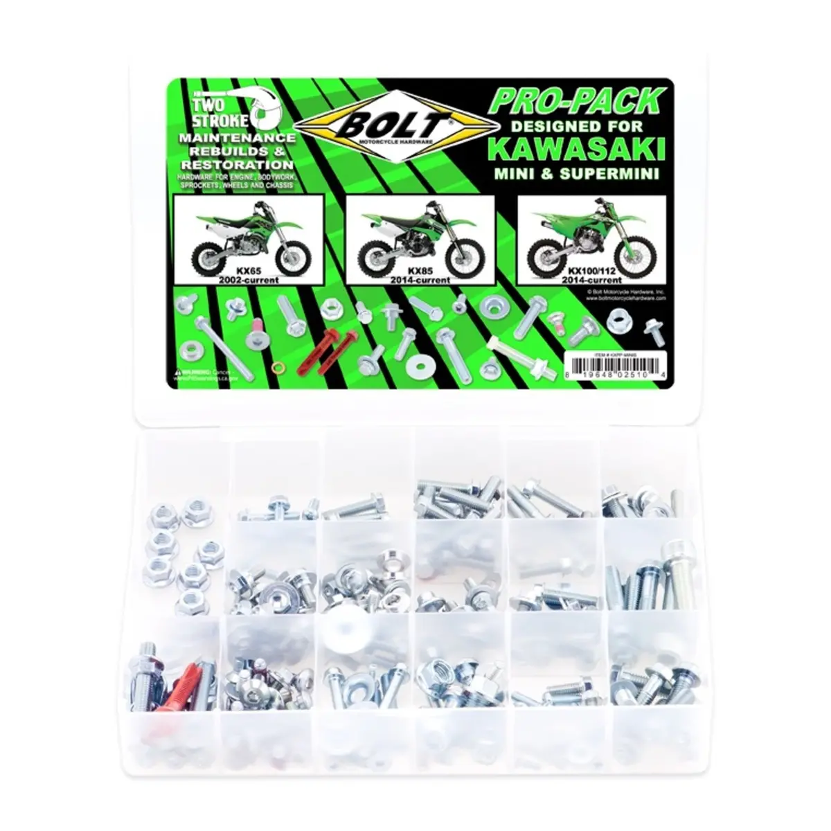 Bolt 2-Stroke Pro Pack For Kawasaki Minis '02+ Kx65, '14+ Kx85/100/112 1