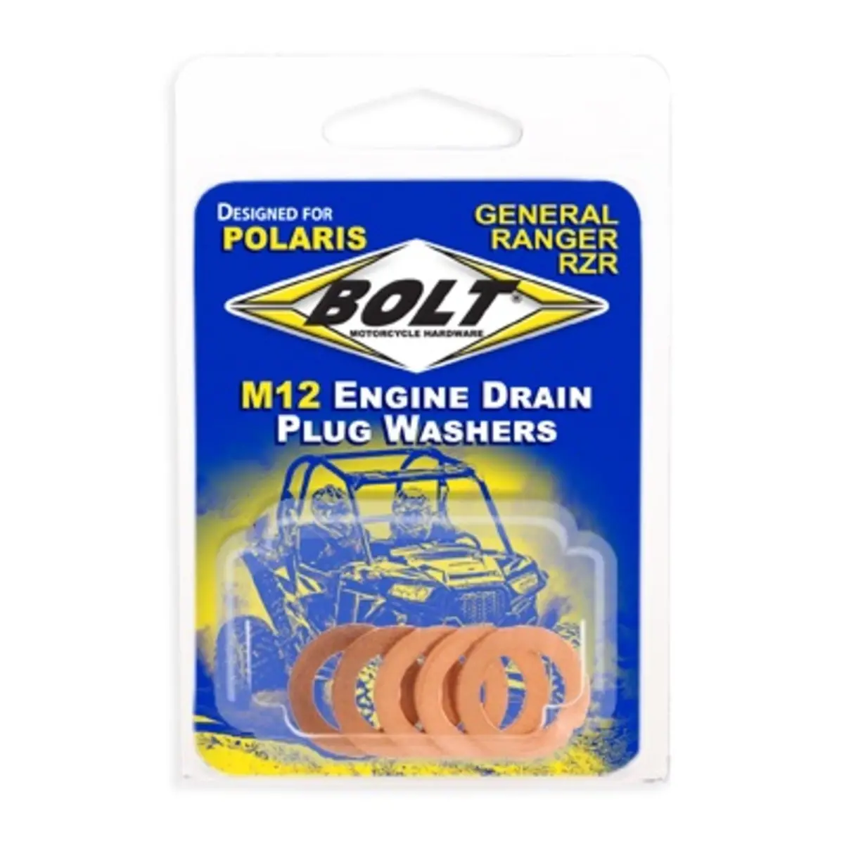 Bolt Polaris Engine Drain Plug Washer M12x20 Copper (5 Pack) 1