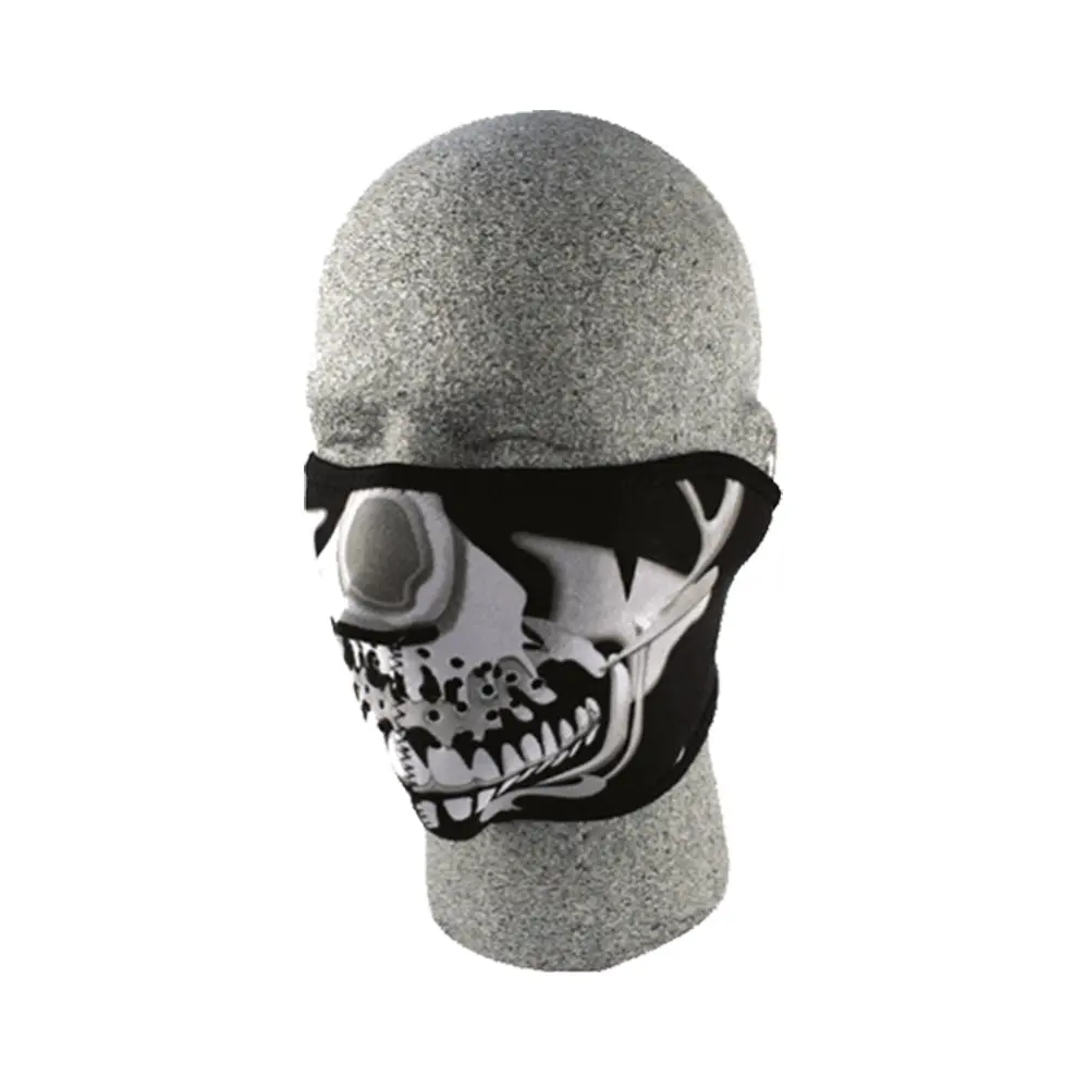 Wnfm023h - Zan Headgear Neo Half Mask  Chrome Skull 1