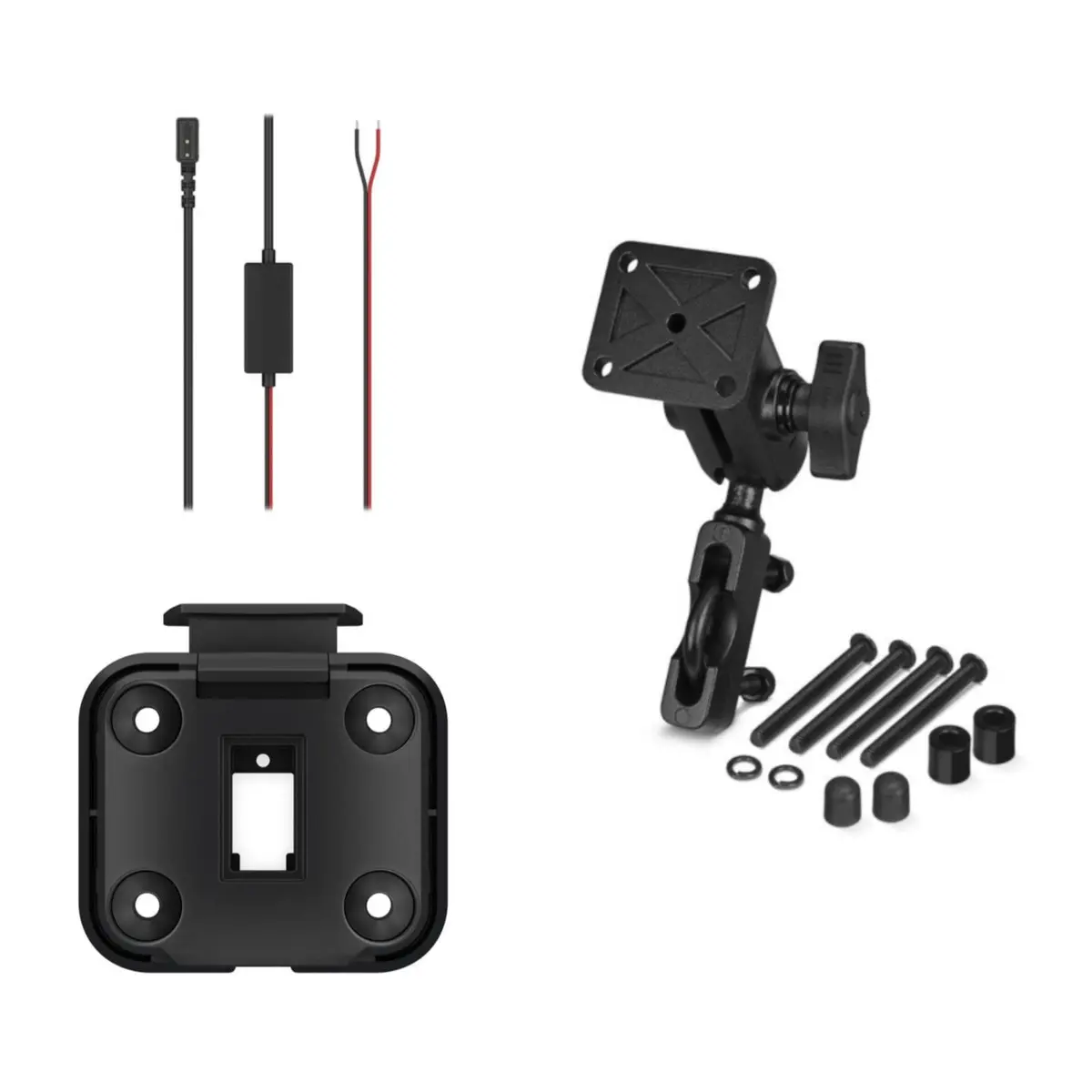 Garmin Handlebar Mount Kit + Motorcycle Mount Bracket & Power Cable 1