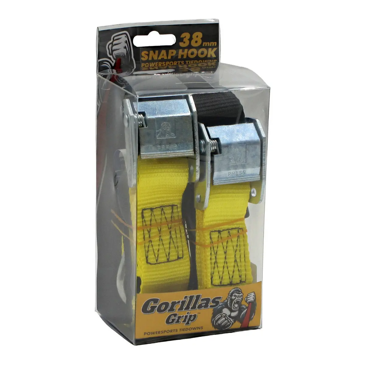 Gorillas Grip Tie Down 38Mm S-Hook - Black / Yellow Loop 2
