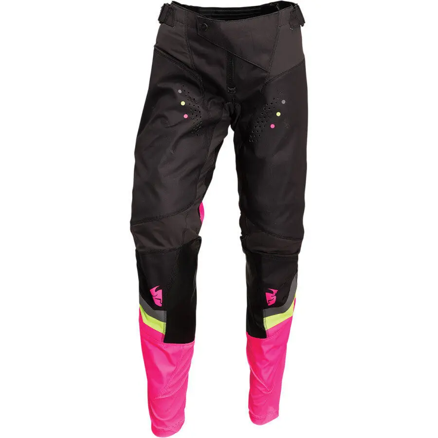 Thor 2024 Pulse Rev Charcoal/Fluro Pink Womens Pants 1