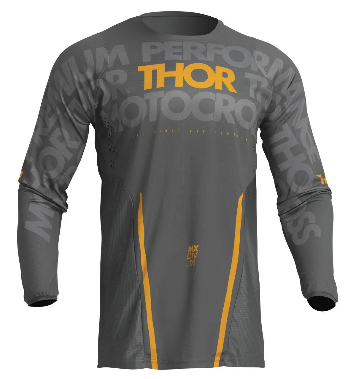 Thor 2024 Pulse Mono Dark Grey/Yellow Jersey 1