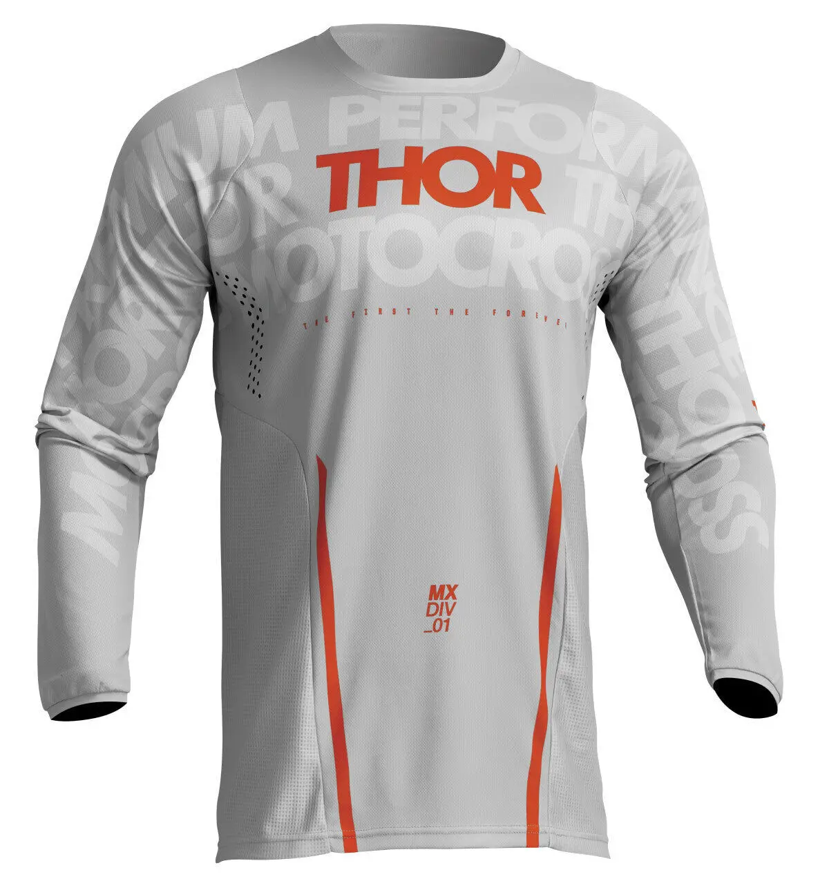 Thor 2024 Pulse Mono Light Grey/Orange Jersey 1