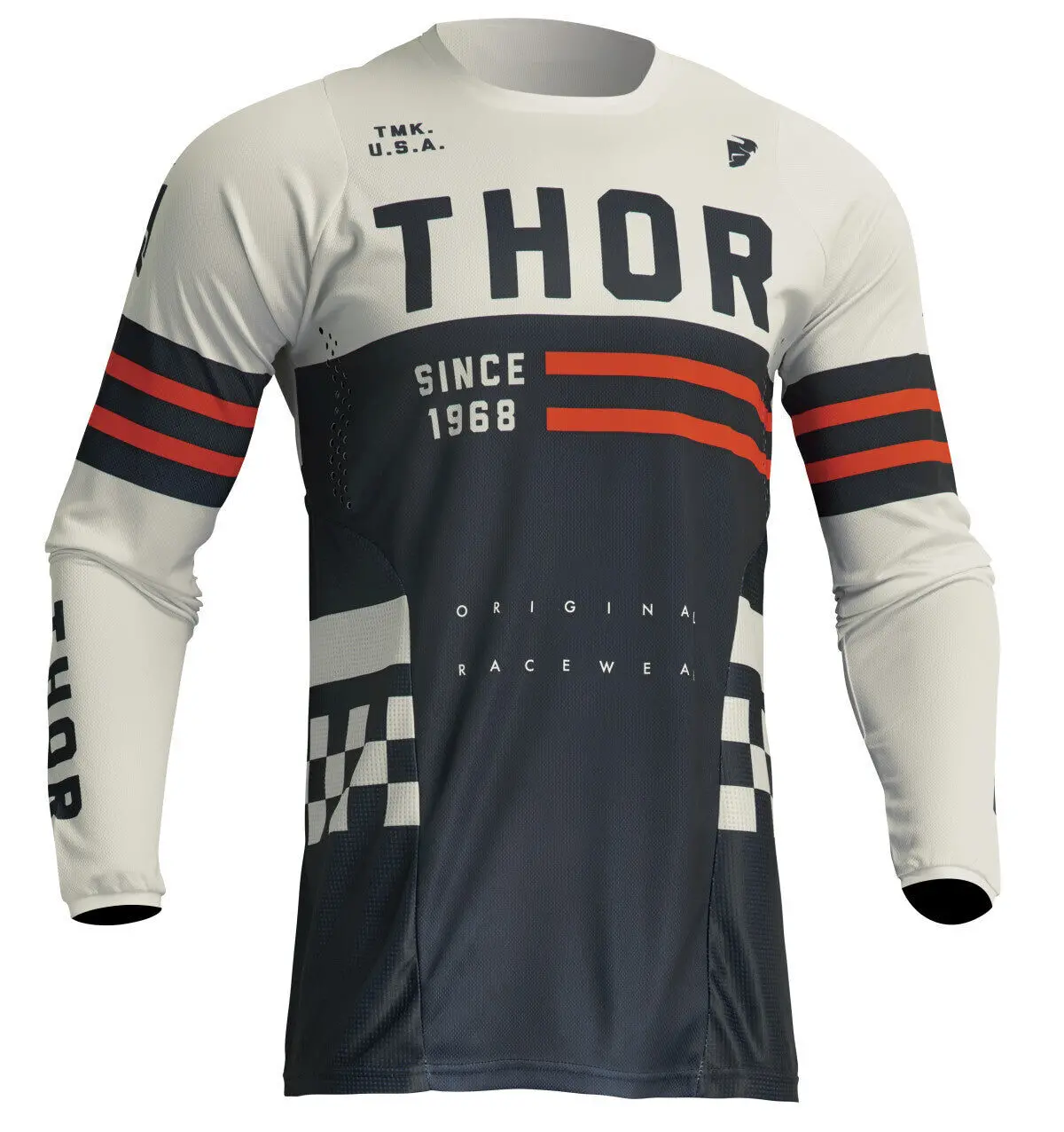 Thor 2024 Pulse Combat Midnight/Vintage White Youth Jersey 1