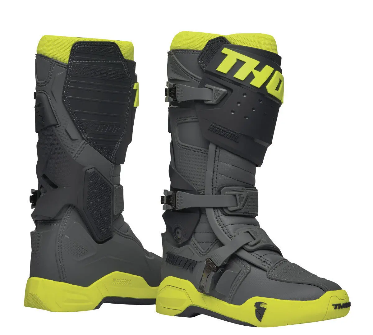 Thor 2024 Radial Grey/Fluro Yellow Boots 1