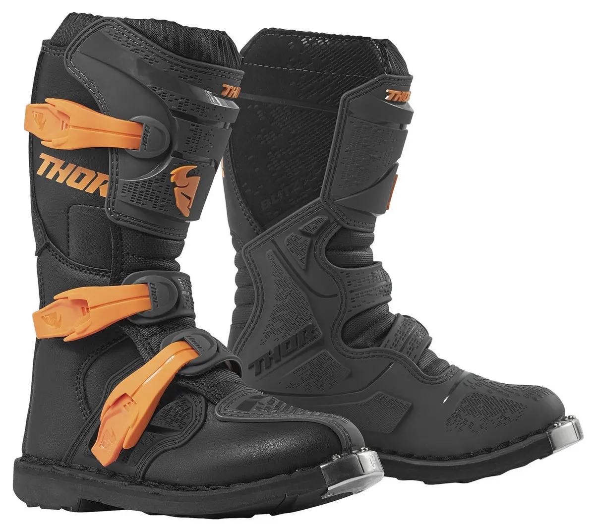 Thor 2023 Blitz Xp Charcoal/Orange Youth Boots 1