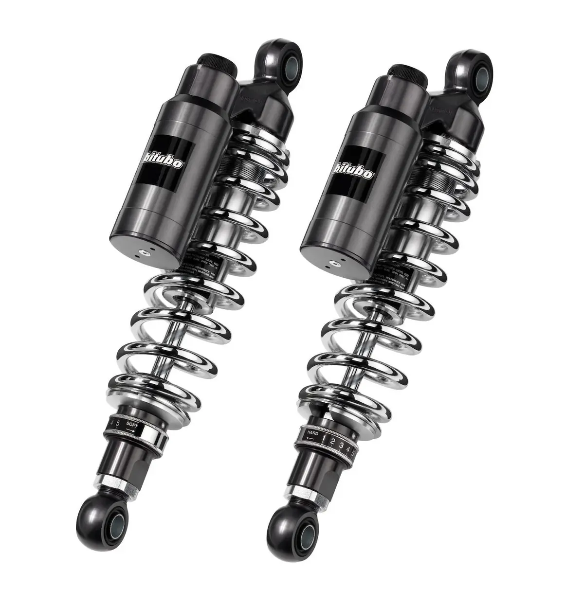 Bitubo Wmt13 - Rear Twin Shocks - Chrome Spring [Shock Length: 331 Mm / 13 Inch] 1