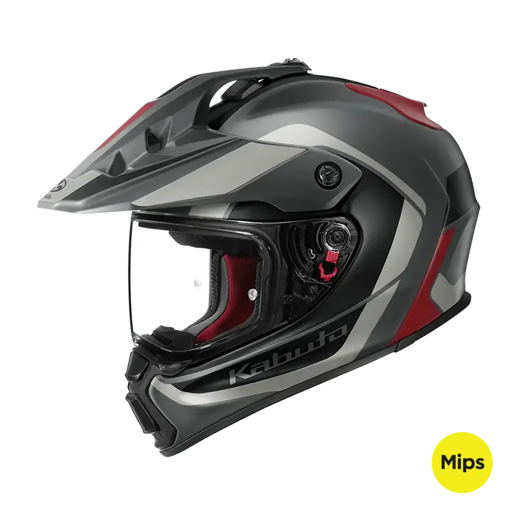Kabuto Geosys Gt Mips Block Gunmetal Red Helmet 2