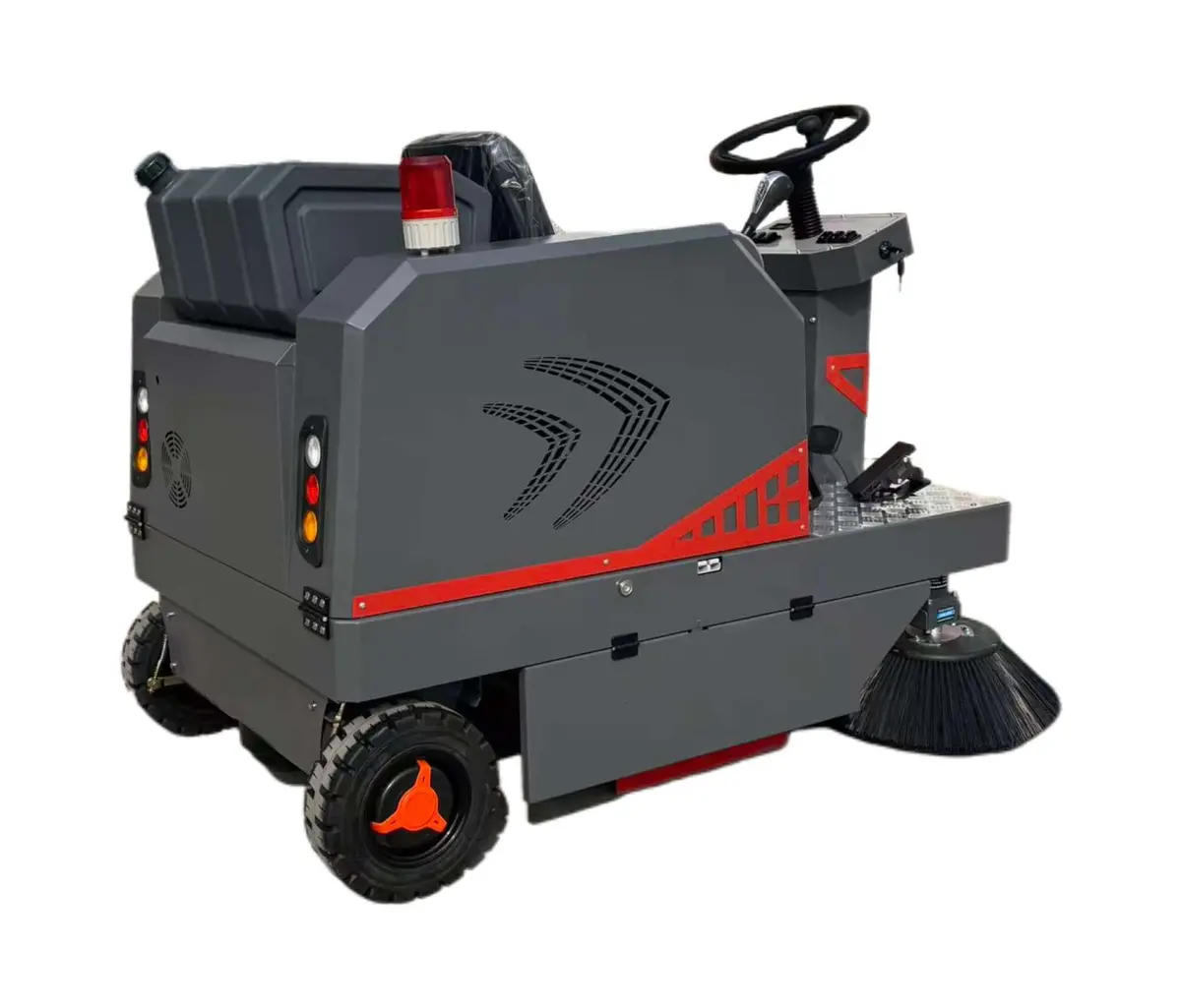 Sm1350 Ride-On Sweeper, 53" Industrial Floor Sweeper Machine With Triple Brushes And 21-Gal Hopper 2