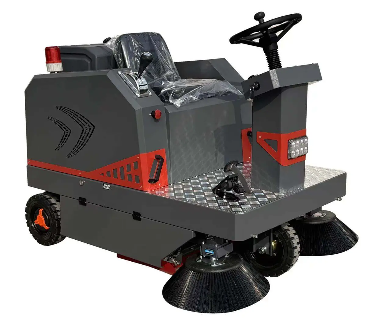 Sm1350 Ride-On Sweeper, 53" Industrial Floor Sweeper Machine With Triple Brushes And 21-Gal Hopper 1